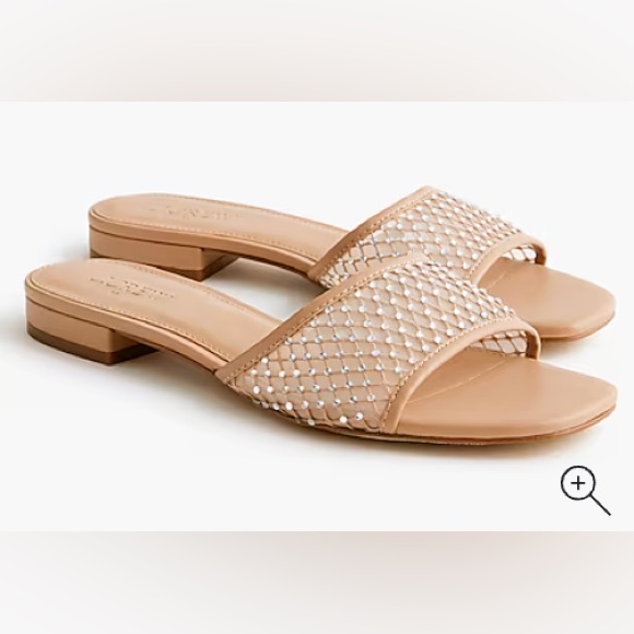 Nwt J Crew Rhinestone Mesh Slide Sandals, Womenâs Size 9, 4.6/5 Rating